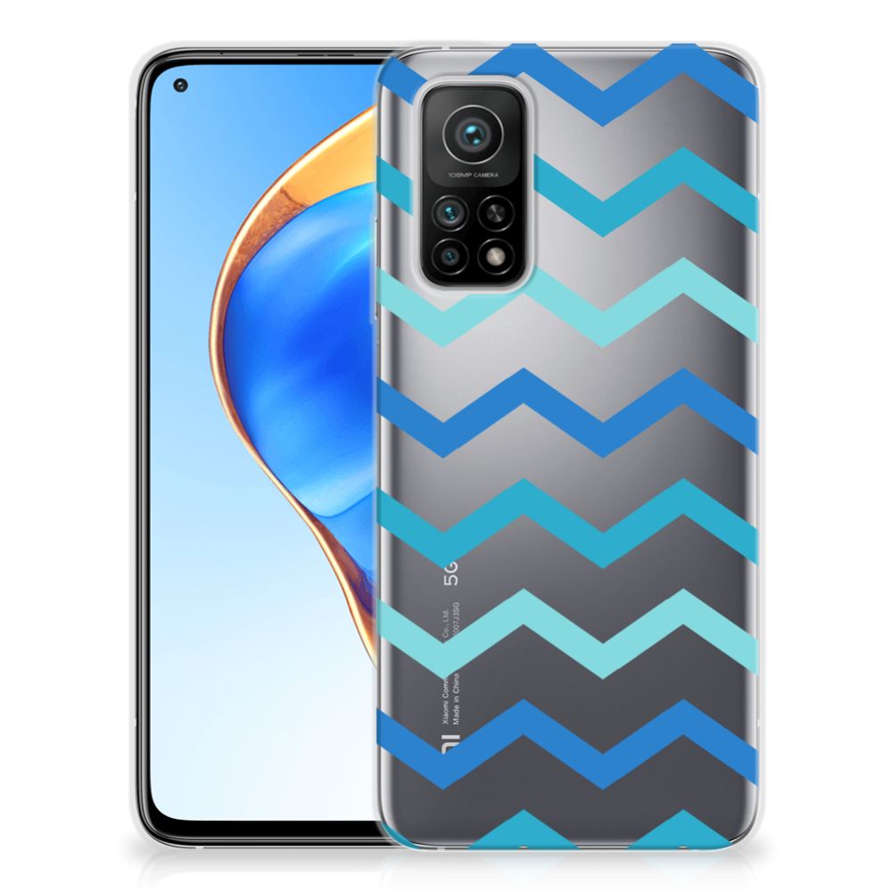 Xiaomi Mi 10T | 10T Pro TPU bumper Zigzag Blauw