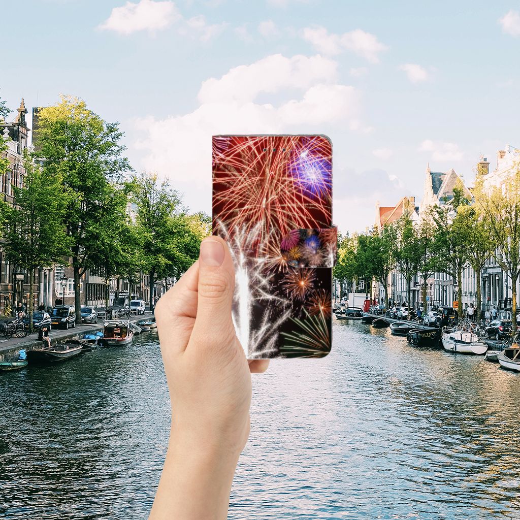 Samsung Galaxy J7 2016 Wallet Case met Pasjes Vuurwerk