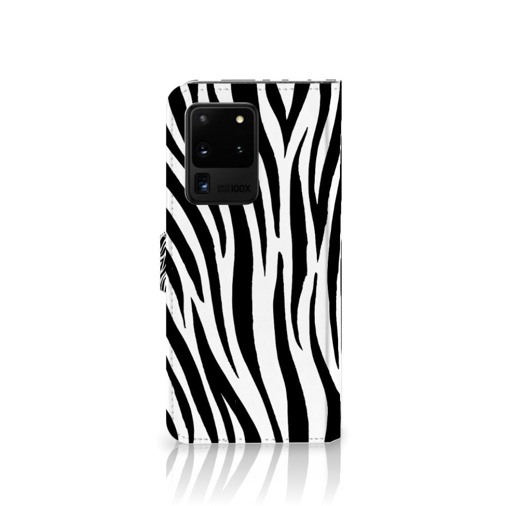 Samsung Galaxy S20 Ultra Telefoonhoesje met Pasjes Zebra