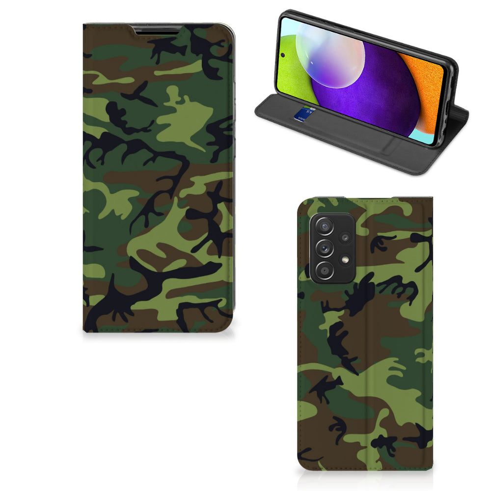 Samsung Galaxy A52 Hoesje met Magneet Army Dark