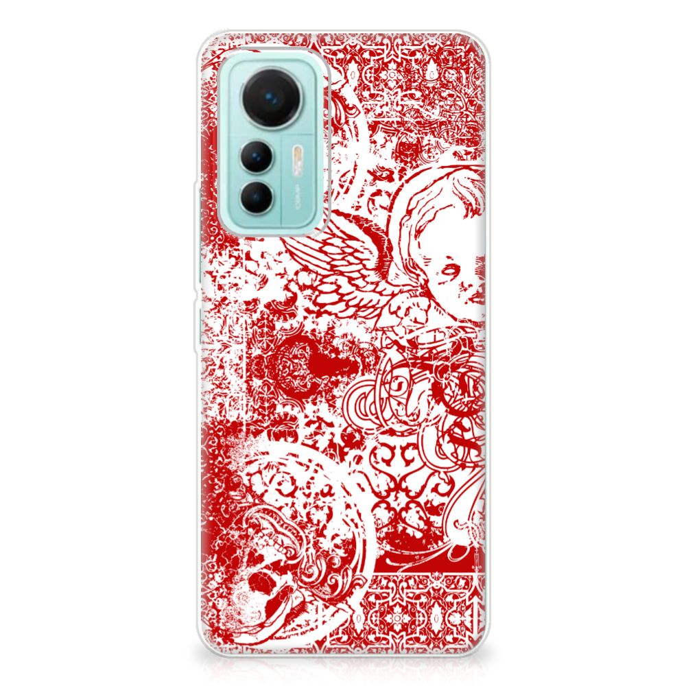 Silicone Back Case Xiaomi 12 Lite Angel Skull Rood B2C Telecom