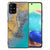 Samsung Galaxy A71 Marmeren Print Telefoonhoesje Marble Blue Gold B2C Telecom