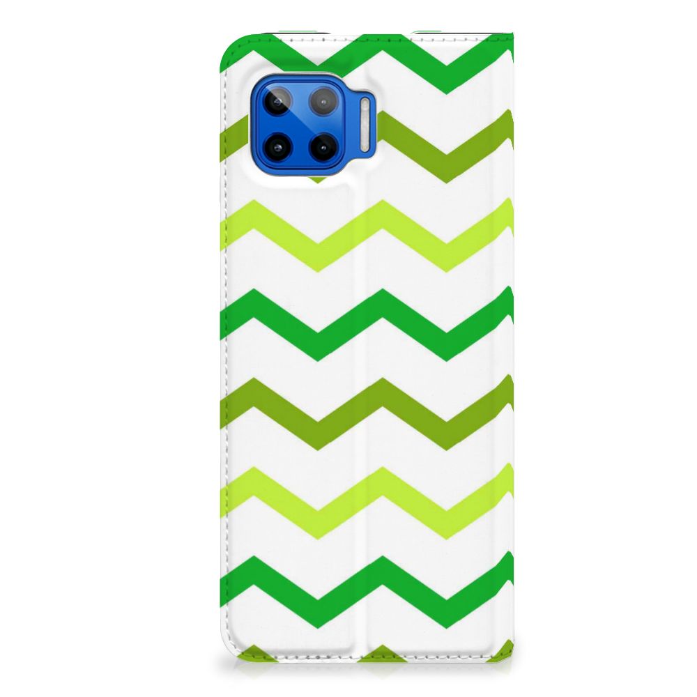 Motorola Moto G 5G Plus Hoesje met Magneet Zigzag Groen - B2C Telecom