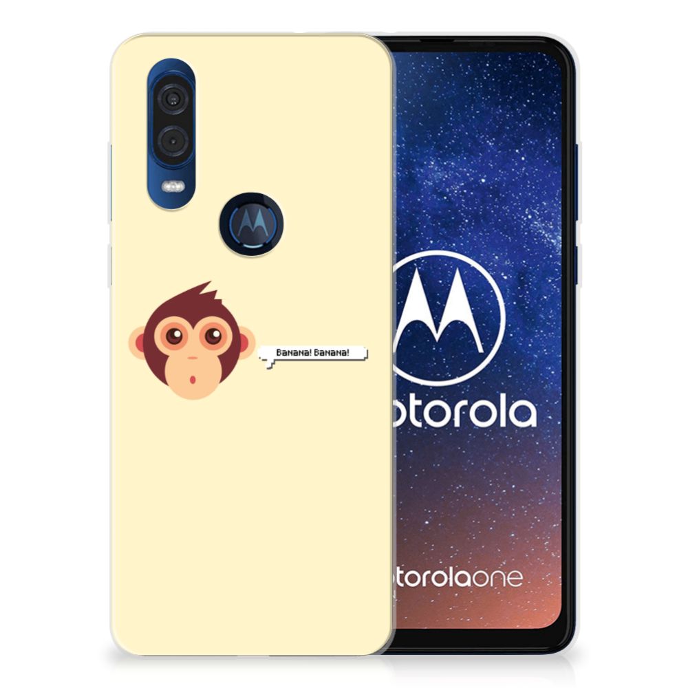 Motorola One Vision Telefoonhoesje met Naam Monkey