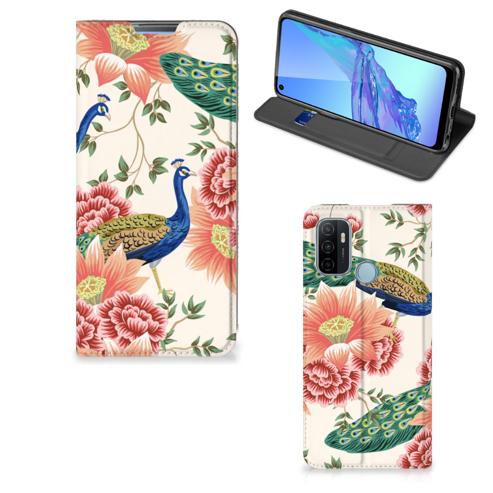 Hoesje maken voor OPPO A53 | A53s Pink Peacock - B2C Telecom