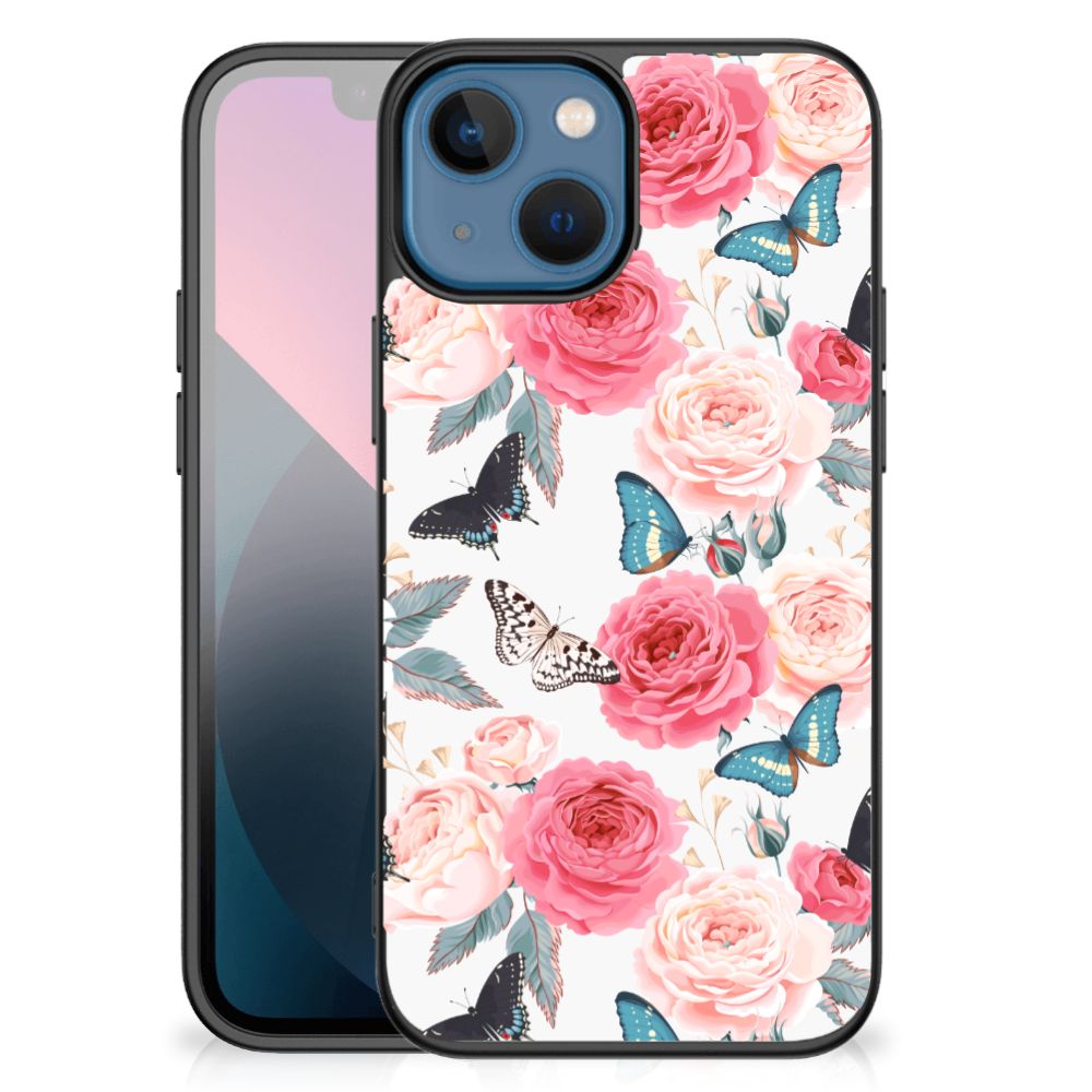 Apple iPhone 13 mini Bloemen Hoesje Butterfly Roses