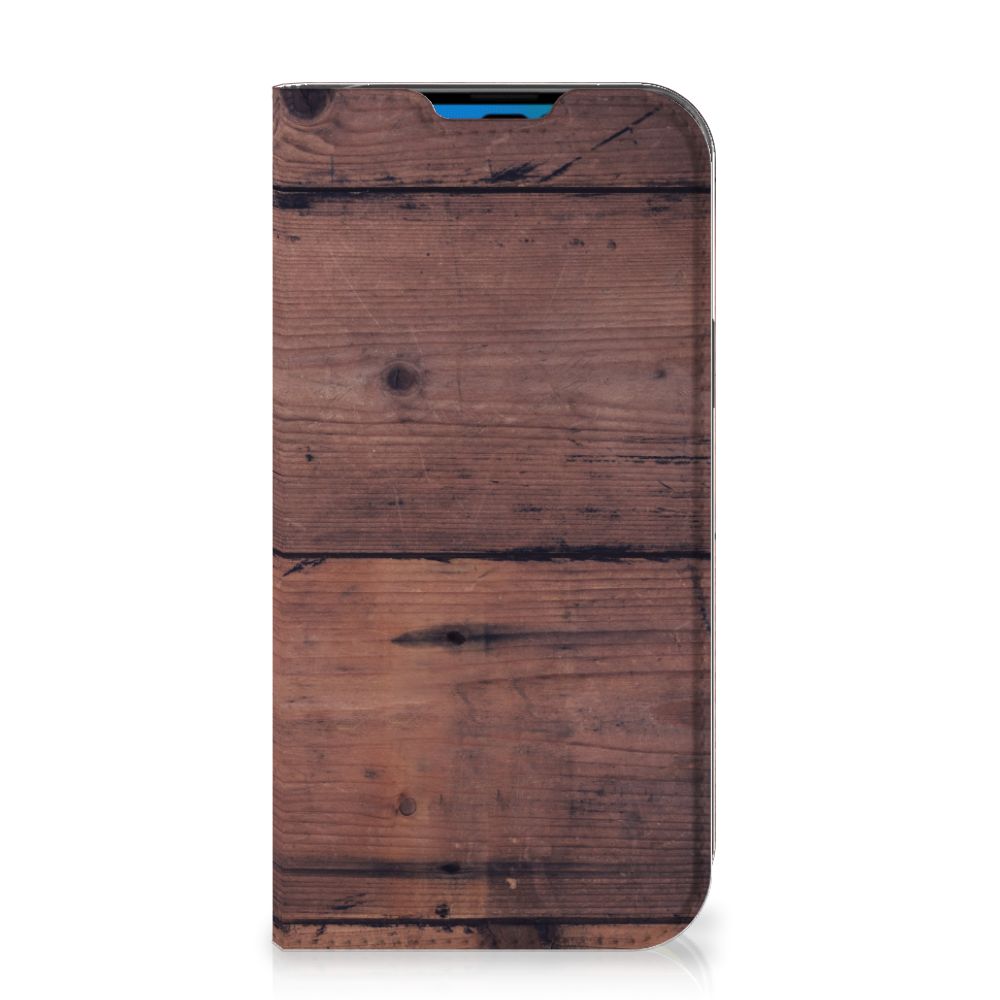 iPhone 14 Pro Book Wallet Case Old Wood - B2C Telecom