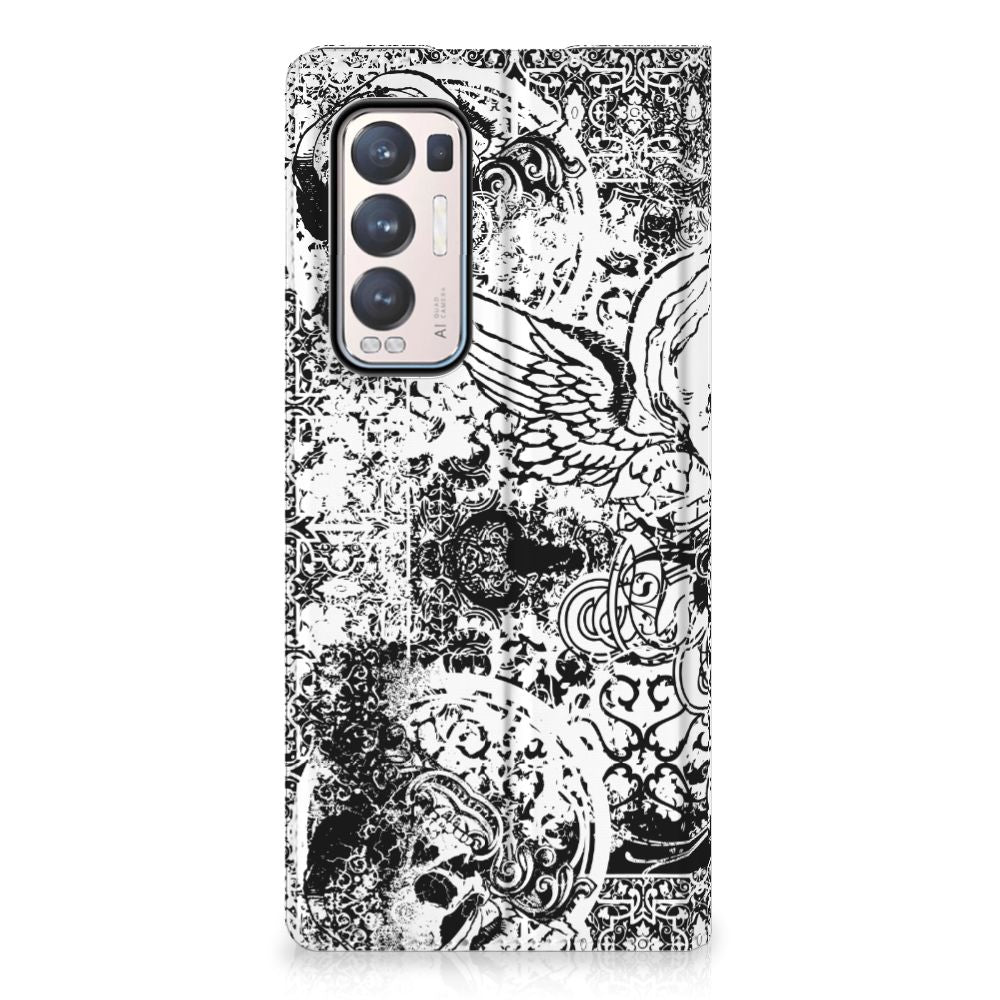 Mobiel BookCase OPPO Find X3 Neo Skulls Angel - B2C Telecom