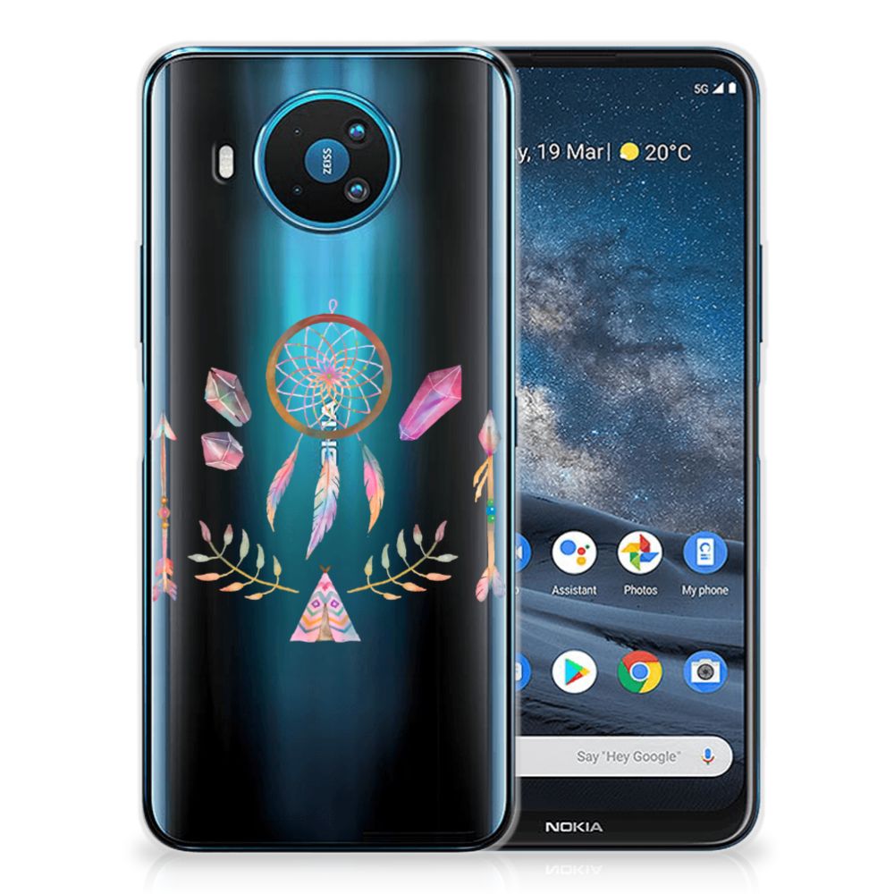 Nokia 8.3 Telefoonhoesje met Naam Boho Dreamcatcher