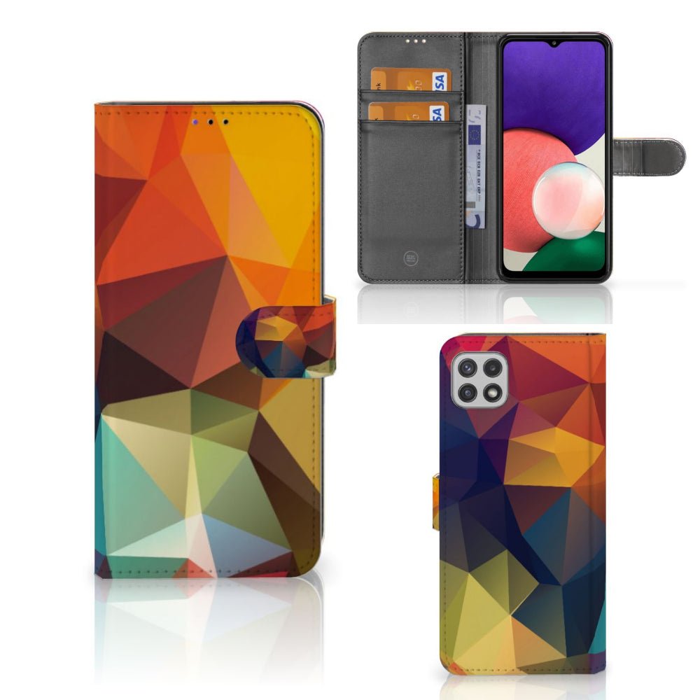 Samsung Galaxy A22 5G Book Case Polygon Color