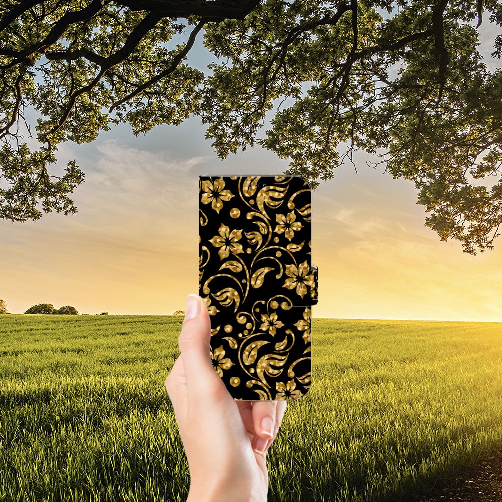 OnePlus Nord CE 2 Hoesje Gouden Bloemen