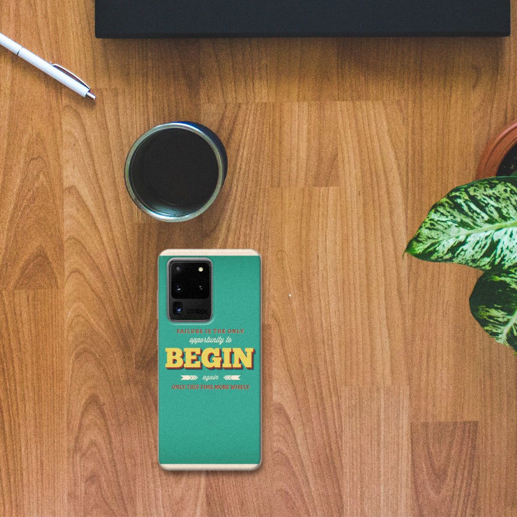 Samsung Galaxy S20 Ultra Siliconen hoesje met naam Quote Begin B2C Telecom