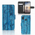 Huawei P20 Lite Book Style Case Wood Blue