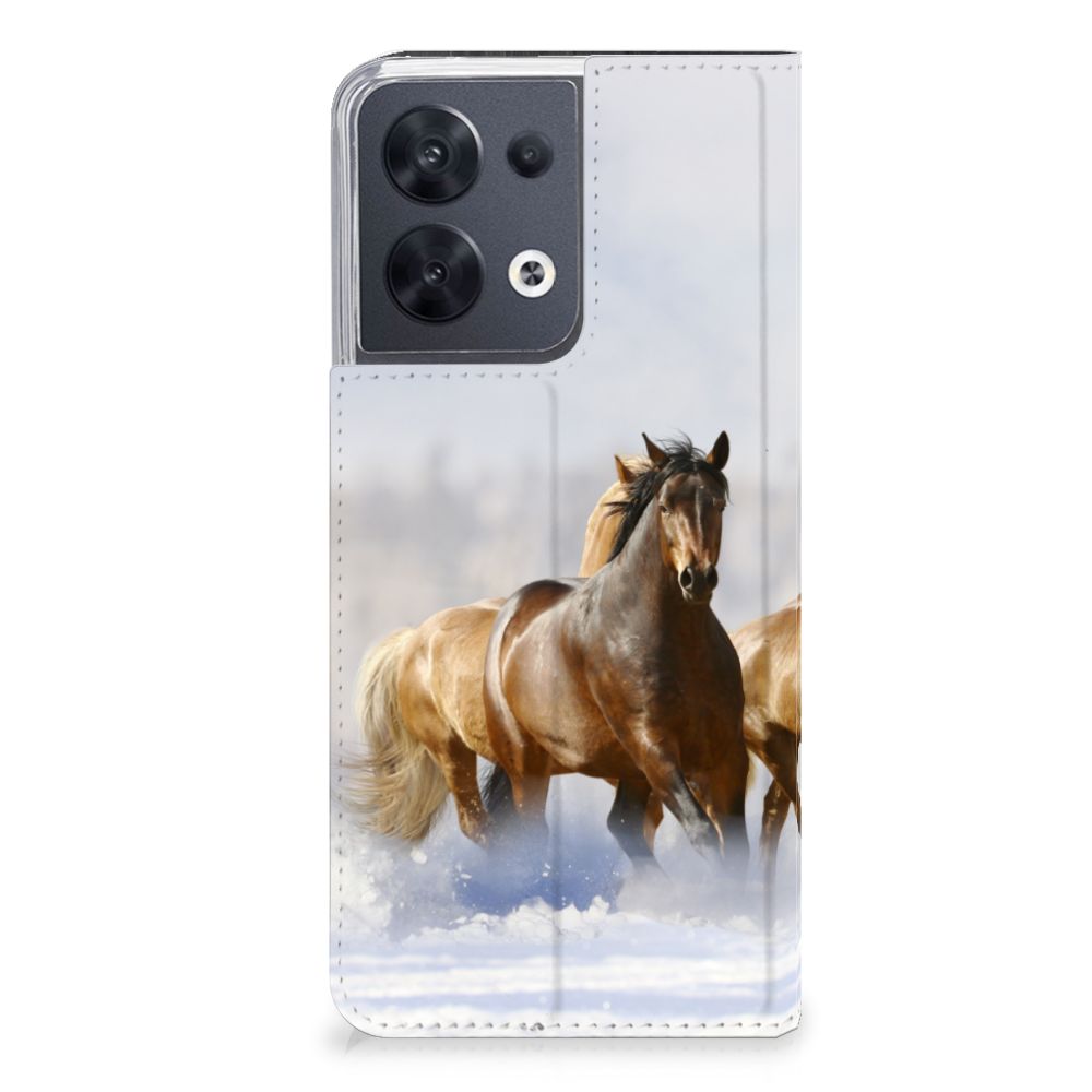OPPO Reno8 Hoesje maken Paarden met prachtig design van gallop van paarden op een smartphonehoesje.