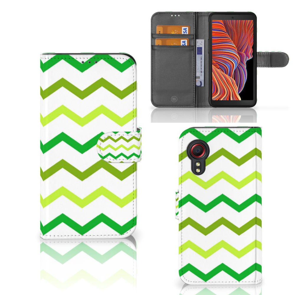 Samsung Galaxy Xcover 5 Telefoon Hoesje Zigzag Groen