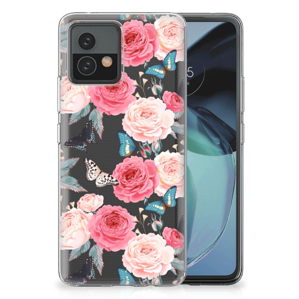 Motorola Moto G72 TPU Case Butterfly Roses B2C Telecom