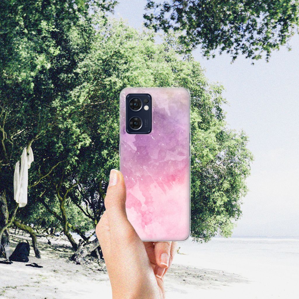 Hoesje maken OPPO Reno 7 5G | Find X5 Lite Pink Purple Paint