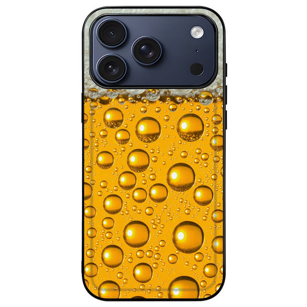 iPhone 18 Pro met de Bier back cover erom, print omlijst door de zwarte rand