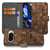 Google Pixel 10 | 10 Pro Book Case & Portemonnee Hoesje Bruin Houtprint Kubusprint zijaanzicht