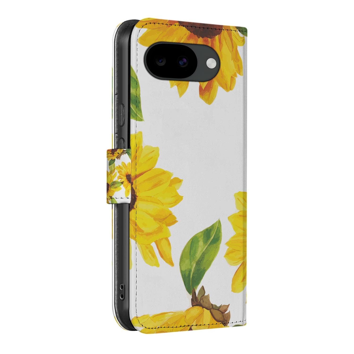 Bookcase hoesje Google Pixel 10a met Zonnebloemen print
