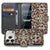 Bookcase hoesje iPhone 18 Pro Leopard, open en dicht naast elkaar met bruin-beige luipaardprint
