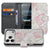 Bookcase hoesje Lovely Flowers voor iPhone 18 Pro, open en dicht getoond met wit-roze bloemenprint