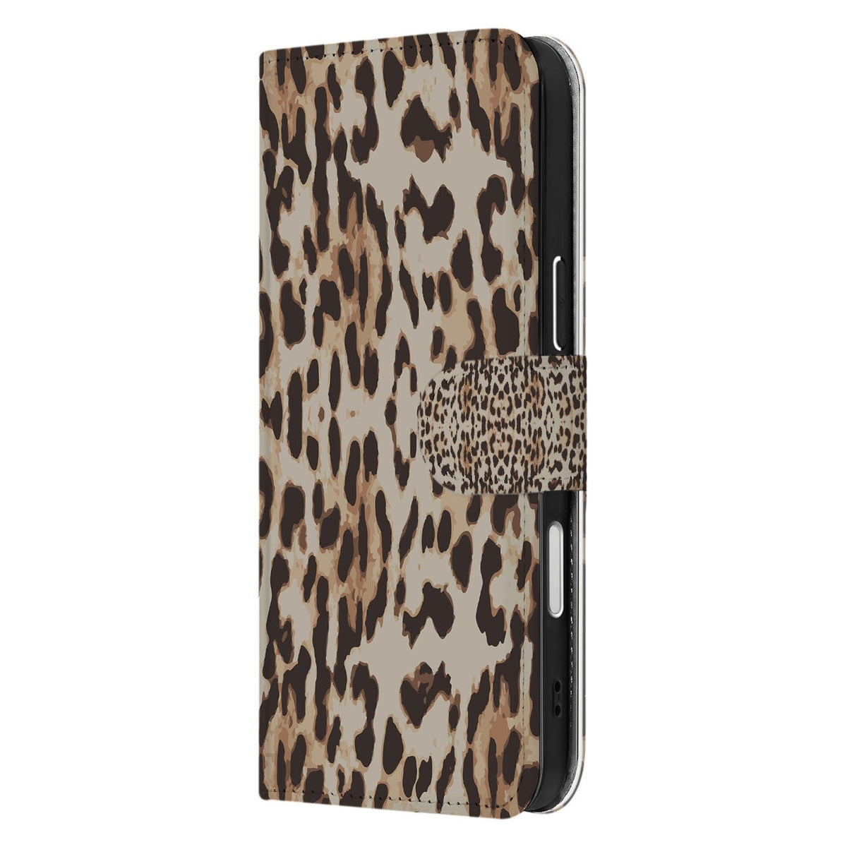 iPhone 18 Pro Max hoesje Leopard van opzij: rug met doorlopende luipaardprint