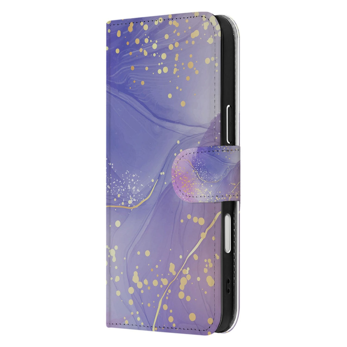 Watercolor Paars hoesje om de iPhone 18 Pro Max, gefotografeerd vanaf de zijkant