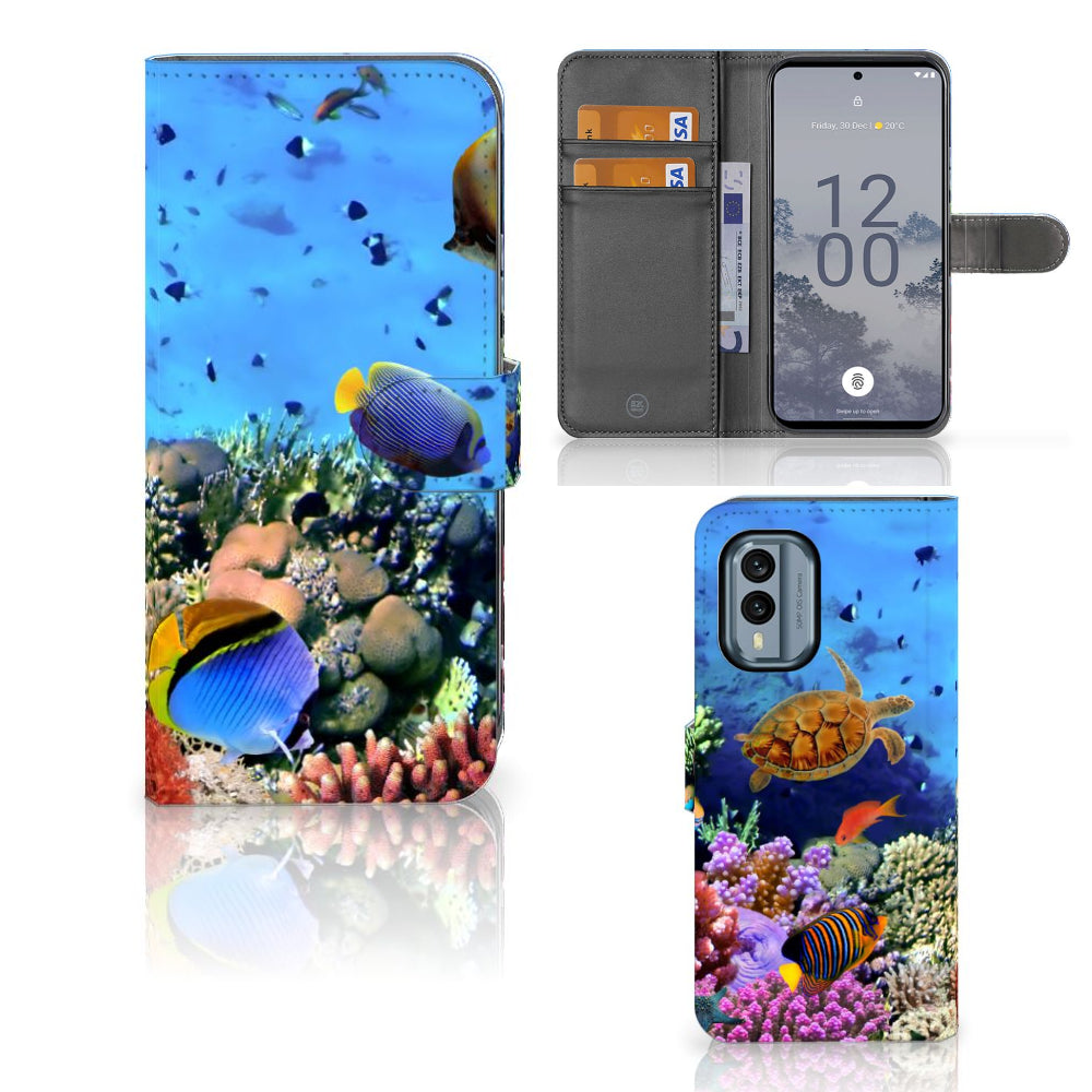 Nokia X30 Telefoonhoesje met Pasjes Vissen