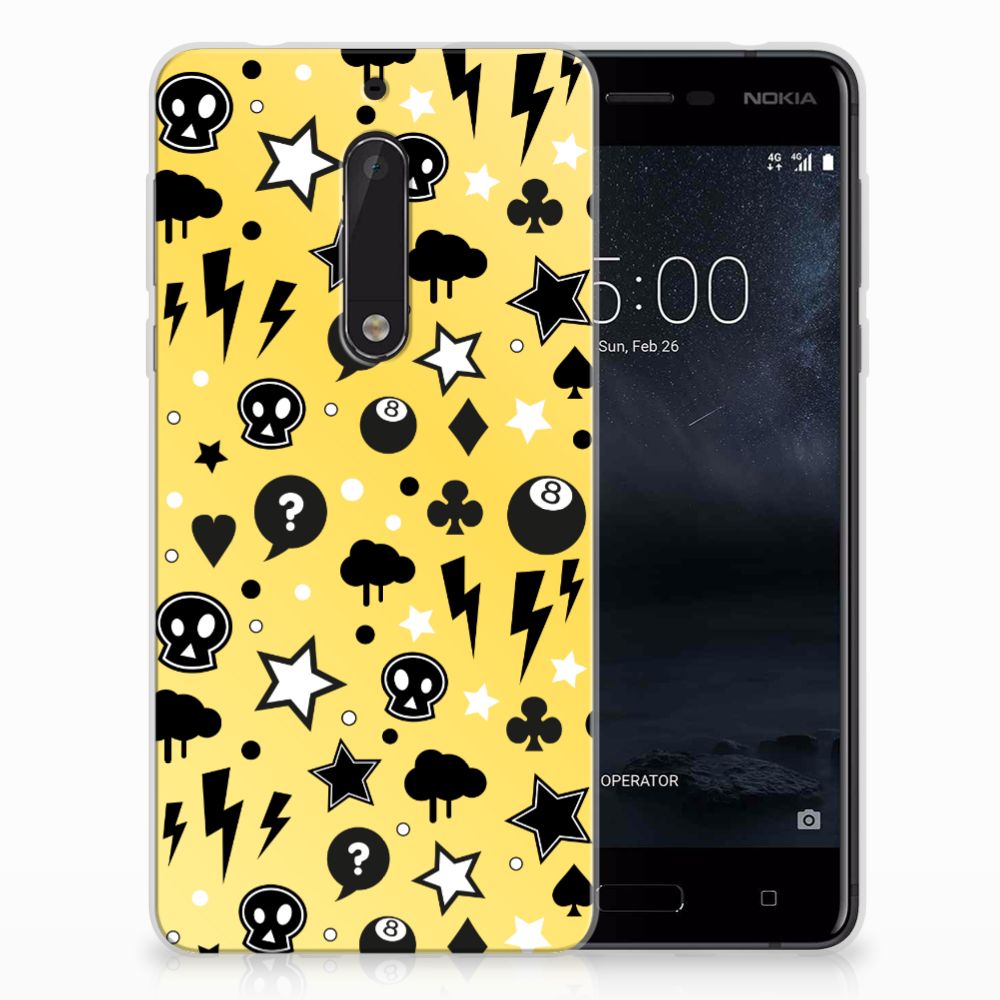 Silicone Back Case Nokia 5 Punk Geel