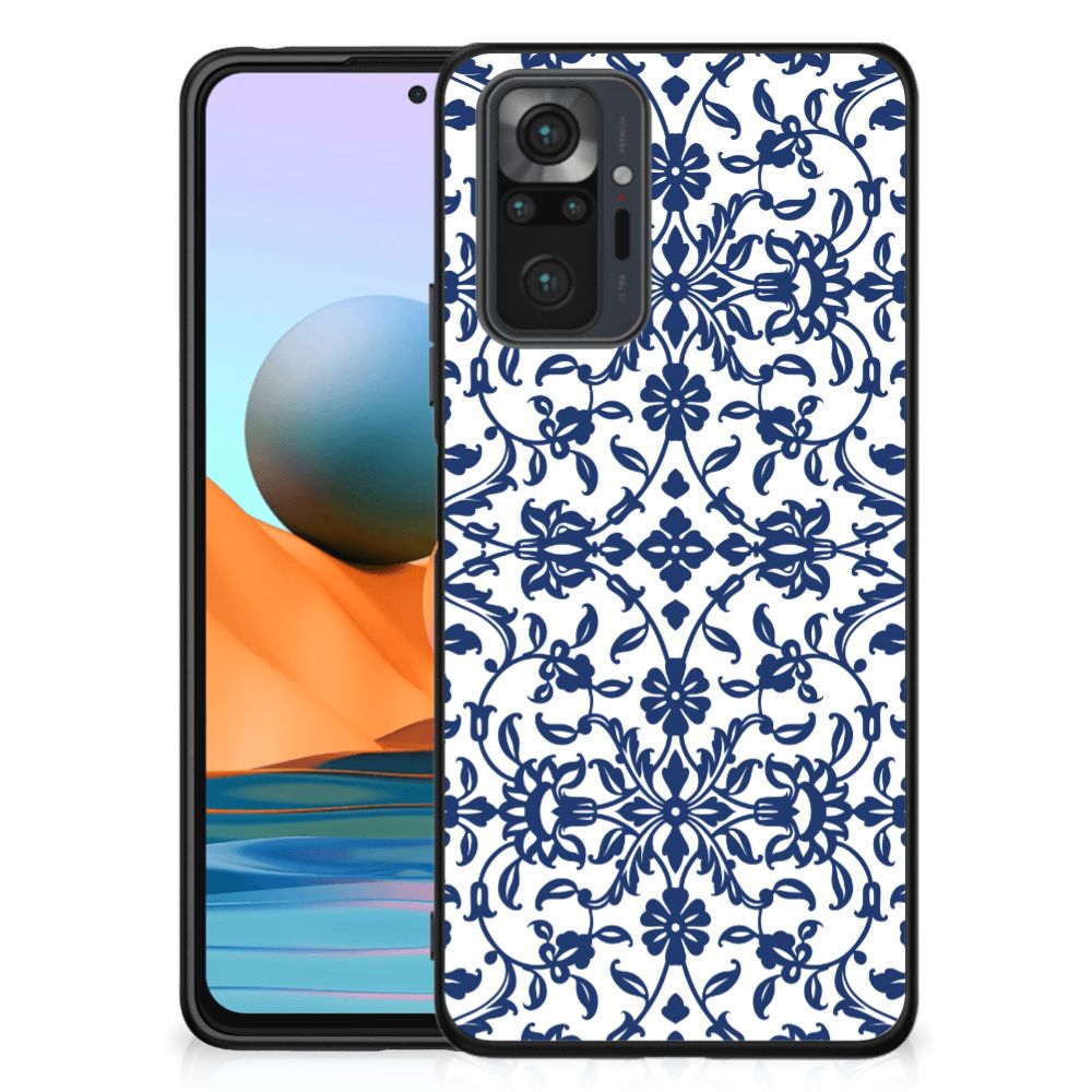 Xiaomi Redmi Note 10 Pro Bloemen Hoesje Flower Blue
