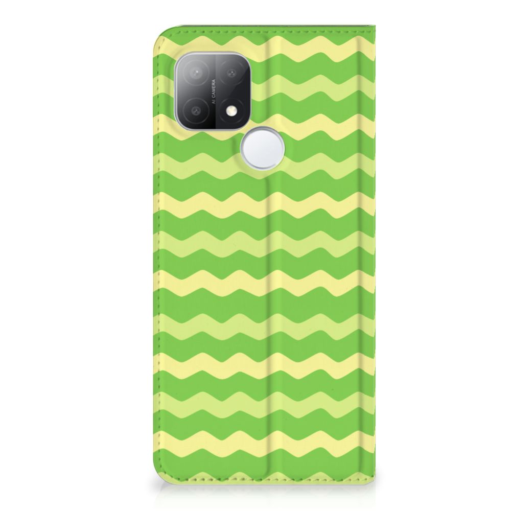 OPPO A15 Hoesje met Magneet Waves Green - B2C Telecom