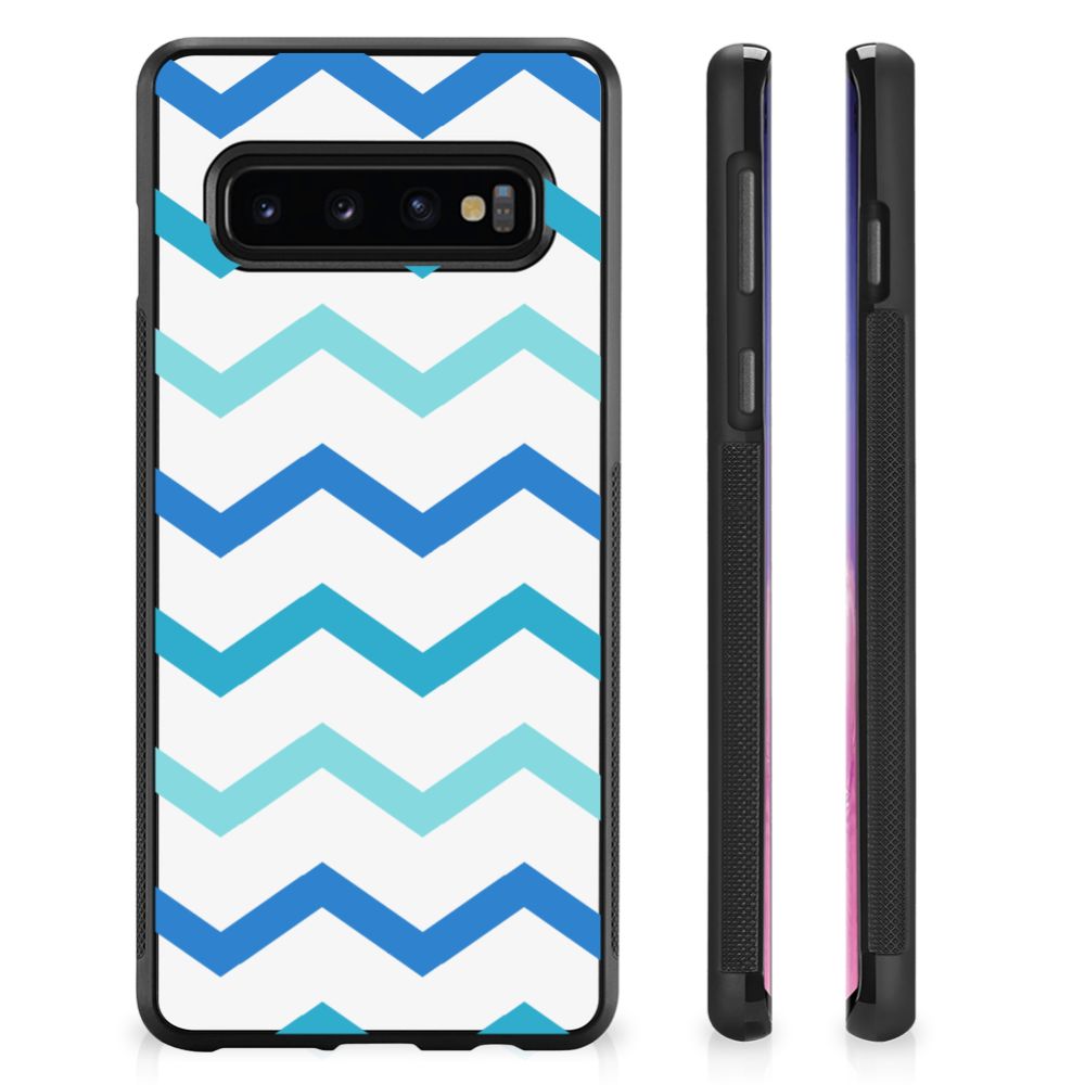 Samsung Galaxy S10+ Bumper Case Zigzag Blauw B2C Telecom