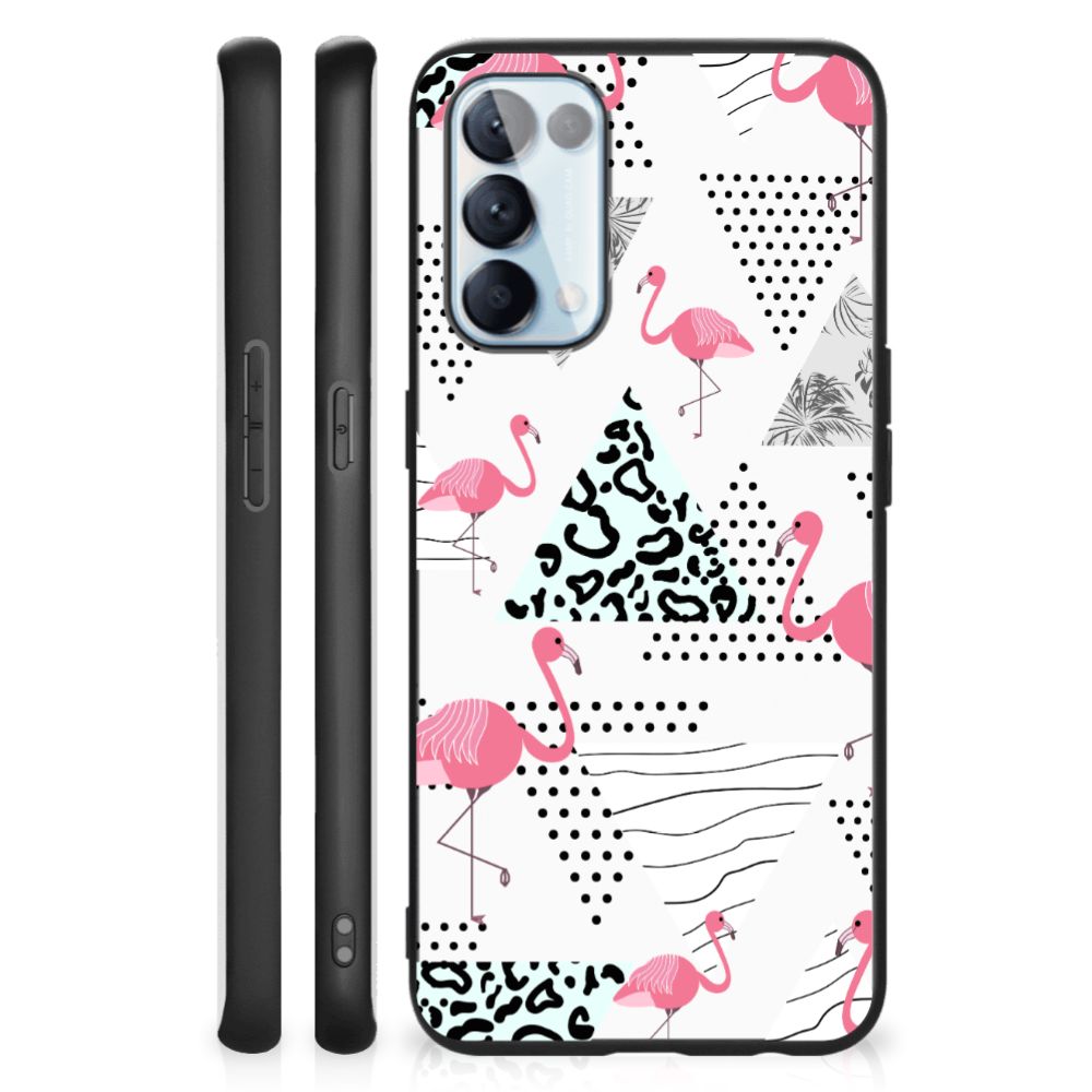 OPPO Reno5 5G | Find X3 Lite Dierenprint Telefoonhoesje Flamingo Triangle B2C Telecom