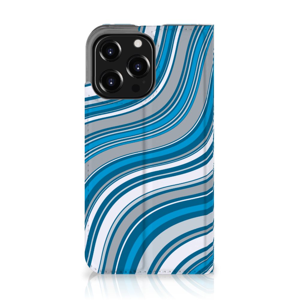 iPhone 13 Pro Hoesje met Magneet Waves Blue - B2C Telecom
