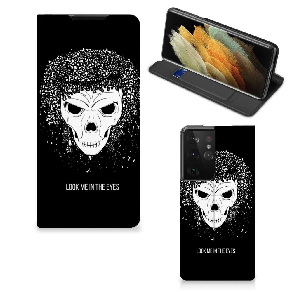 Mobiel BookCase Samsung Galaxy S21 Ultra Skull Hair - B2C Telecom