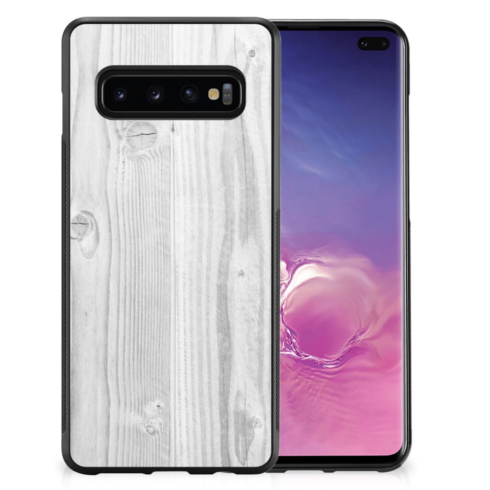 Samsung Galaxy S10+ Grip Case White Wood