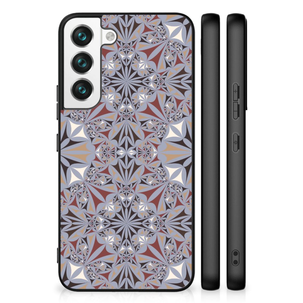 Samsung Galaxy S22 Marmeren Print Telefoonhoesje Flower Tiles B2C Telecom