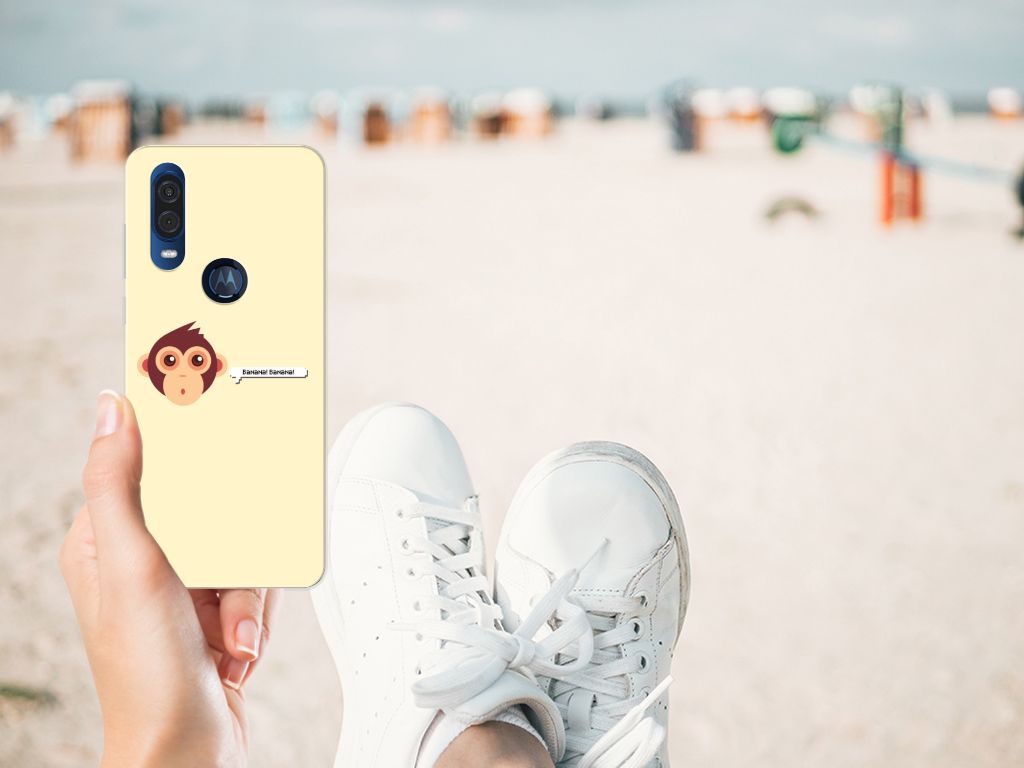 Motorola One Vision Telefoonhoesje met Naam Monkey