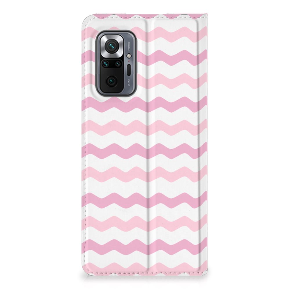 Xiaomi Redmi Note 10 Pro Hoesje met Magneet Waves Roze - B2C Telecom
