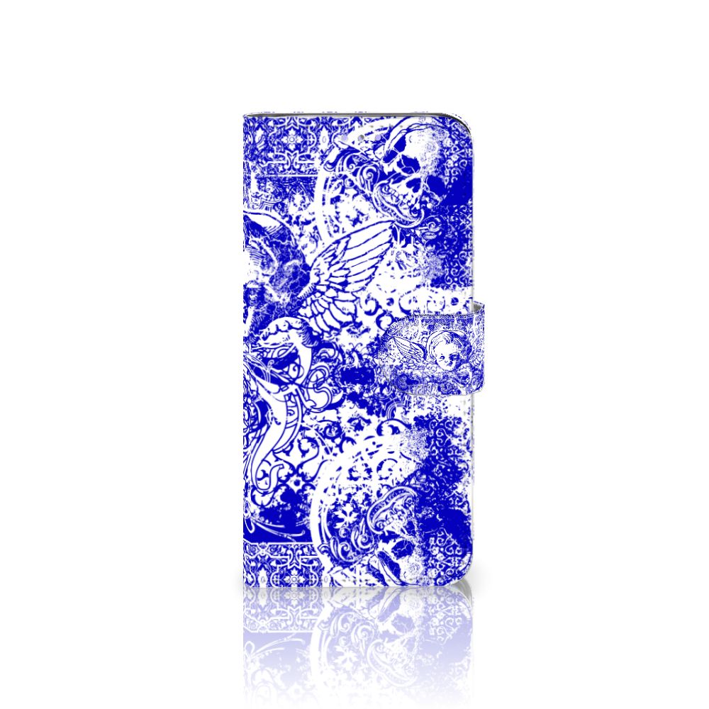 Telefoonhoesje met Naam Samsung Galaxy S20 Angel Skull Blauw