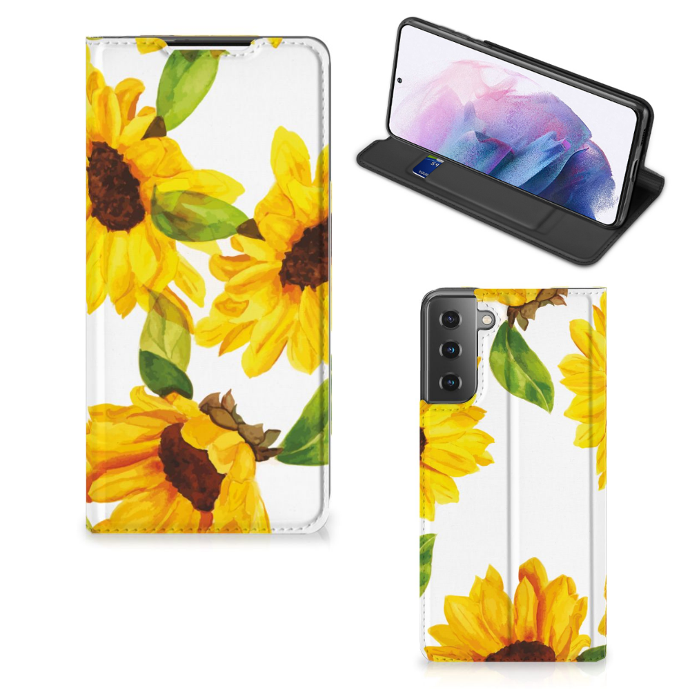 Smart Cover voor Samsung Galaxy S21 Plus Zonnebloemen - B2C Telecom