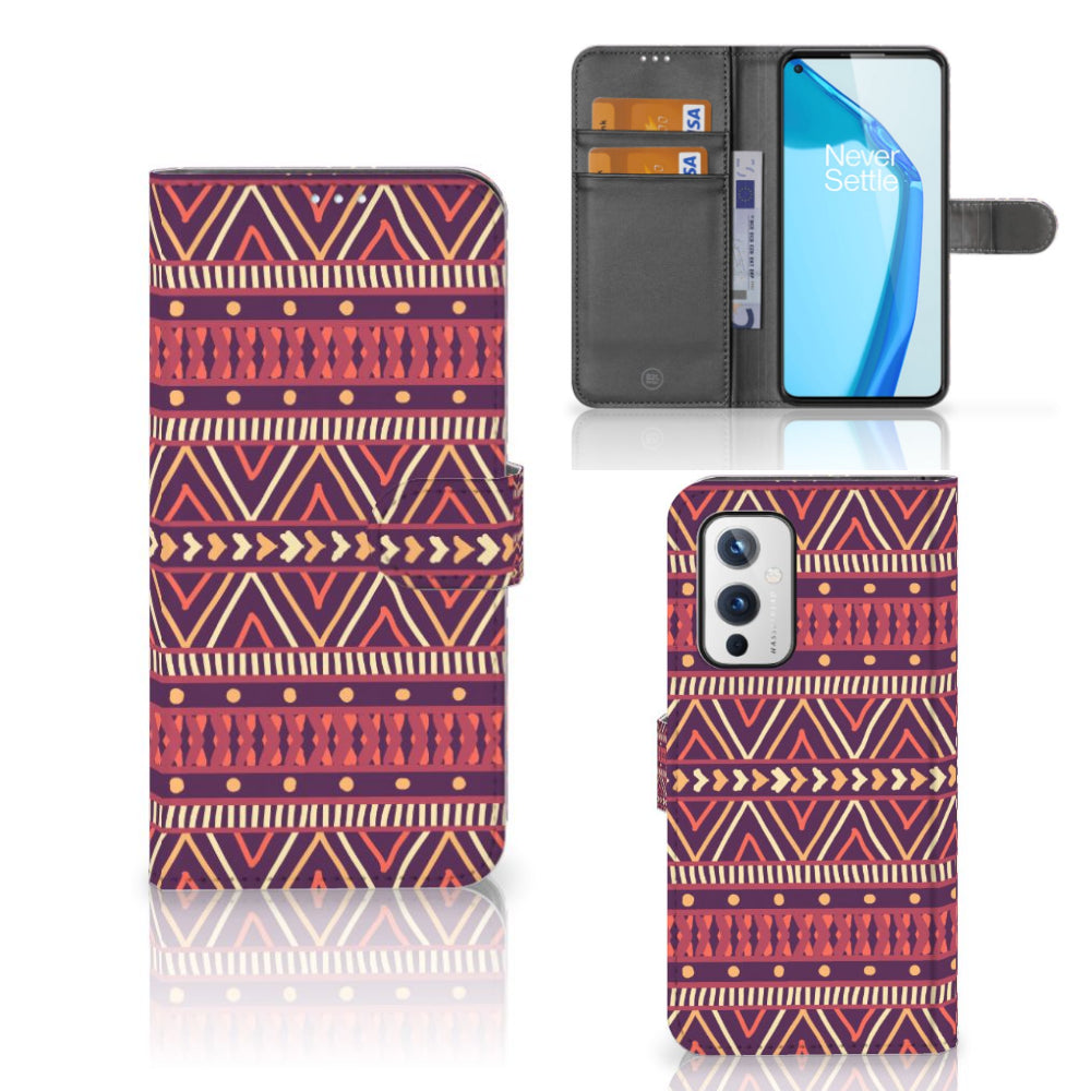 OnePlus 9 Telefoon Hoesje Aztec Paars