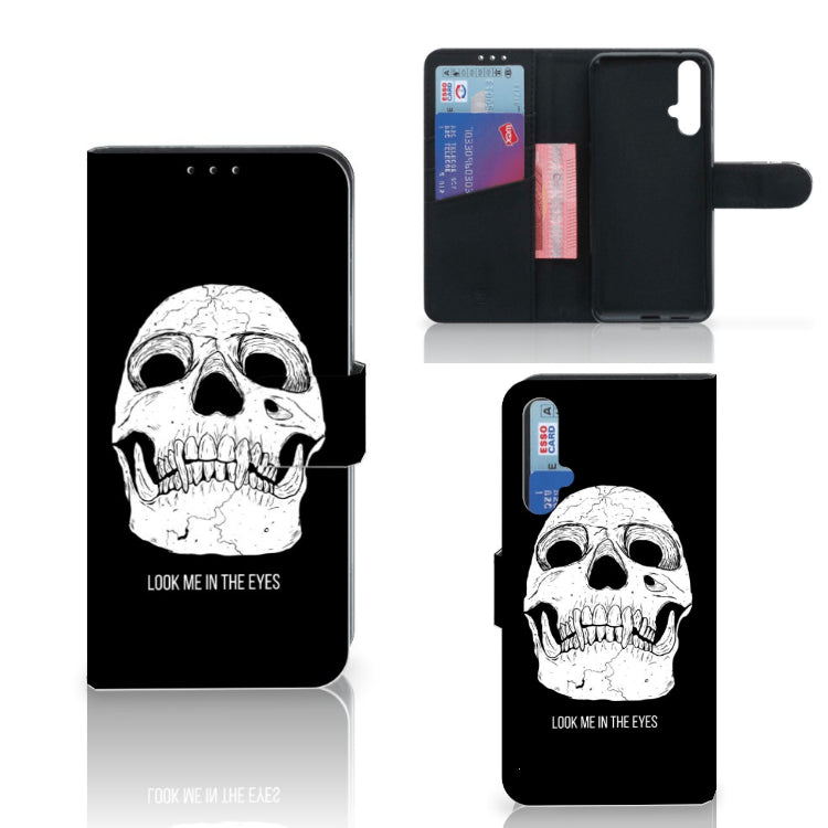 Telefoonhoesje met Naam Honor 20 Skull Eyes