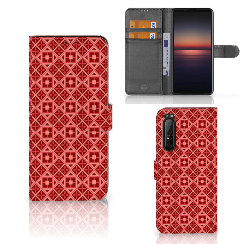 Sony Xperia 1 II Telefoon Hoesje Batik Rood