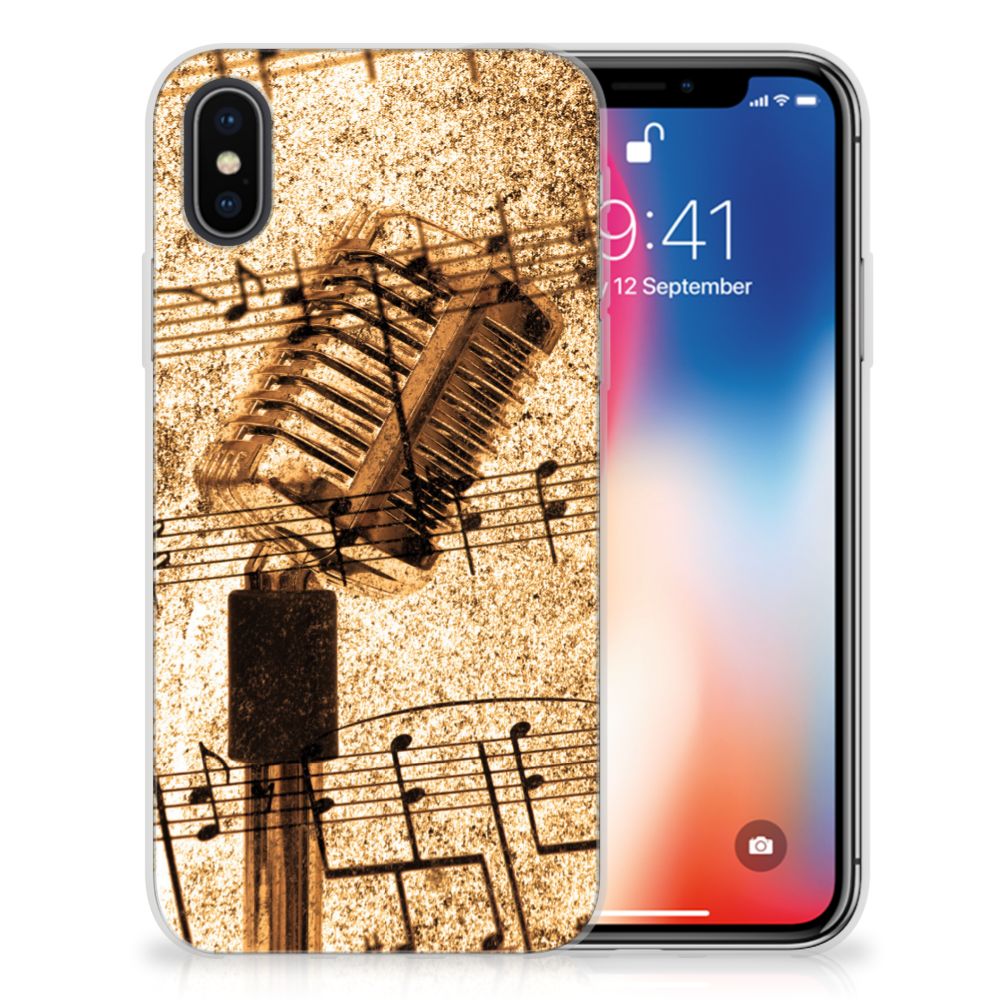 Apple iPhone X | Xs Siliconen Hoesje met foto Bladmuziek