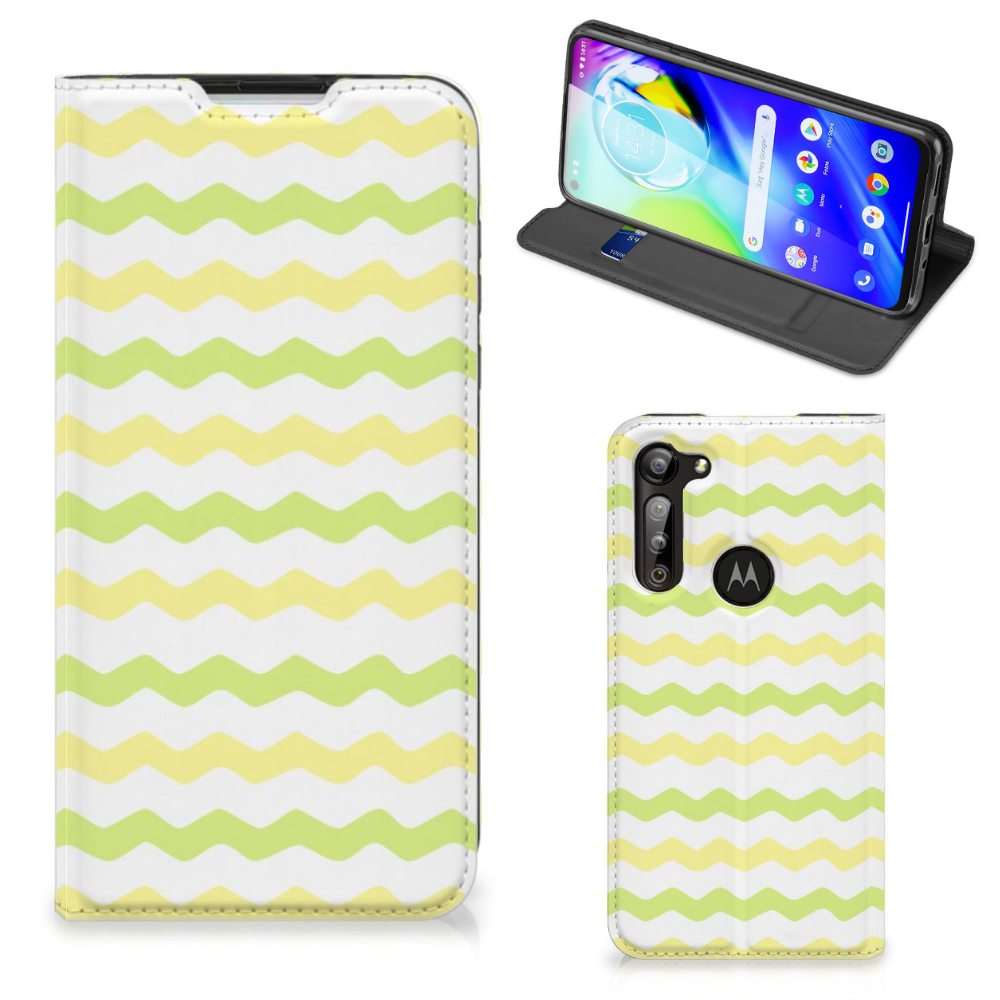 Motorola Moto G8 Power Hoesje met Magneet Waves Yellow - B2C Telecom
