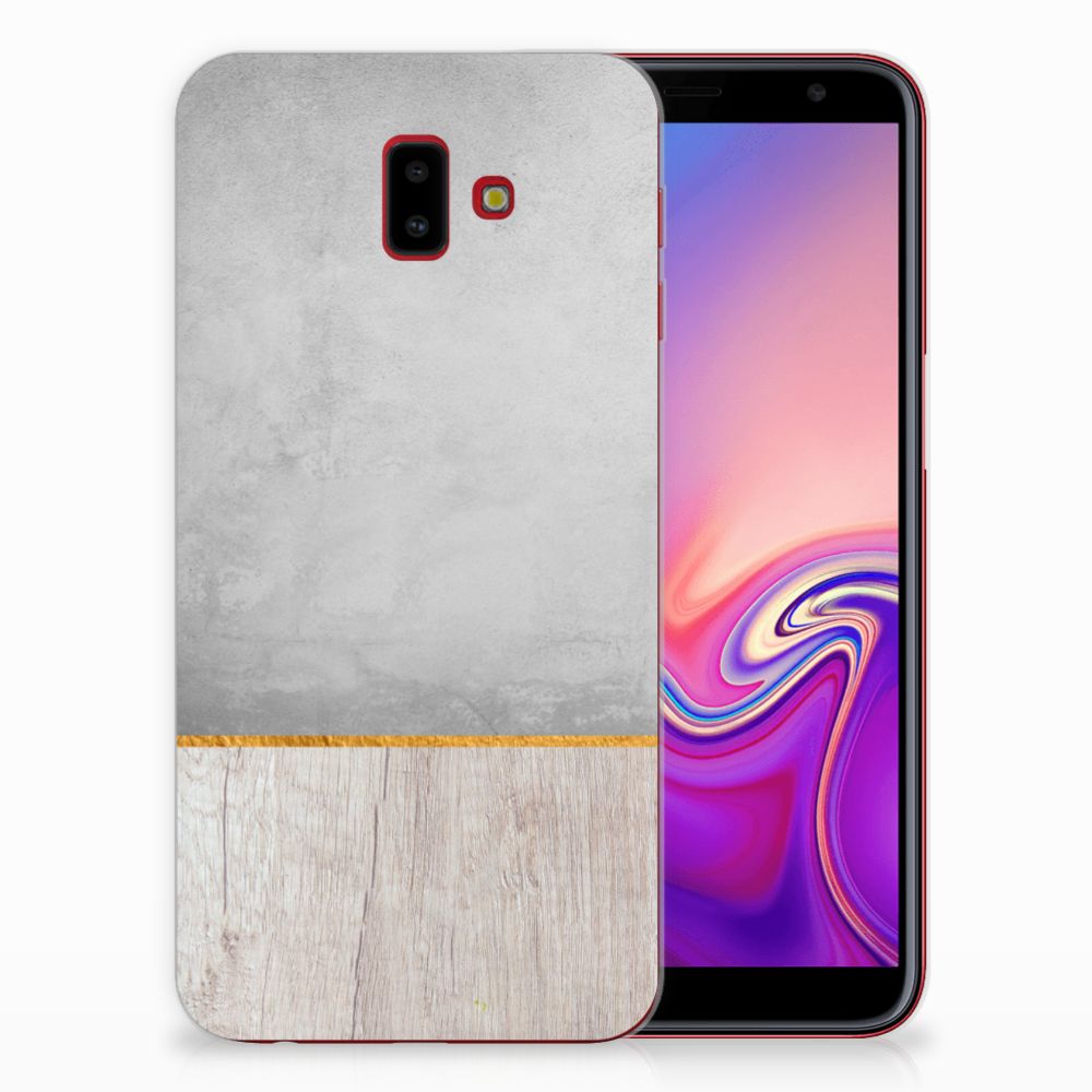 Samsung Galaxy J6 Plus (2018) Bumper Hoesje Wood Concrete