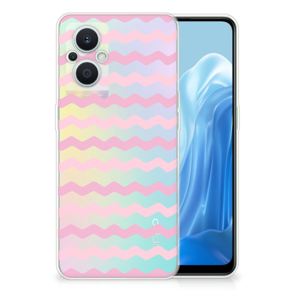 OPPO Reno8 Lite TPU bumper Waves Roze B2C Telecom