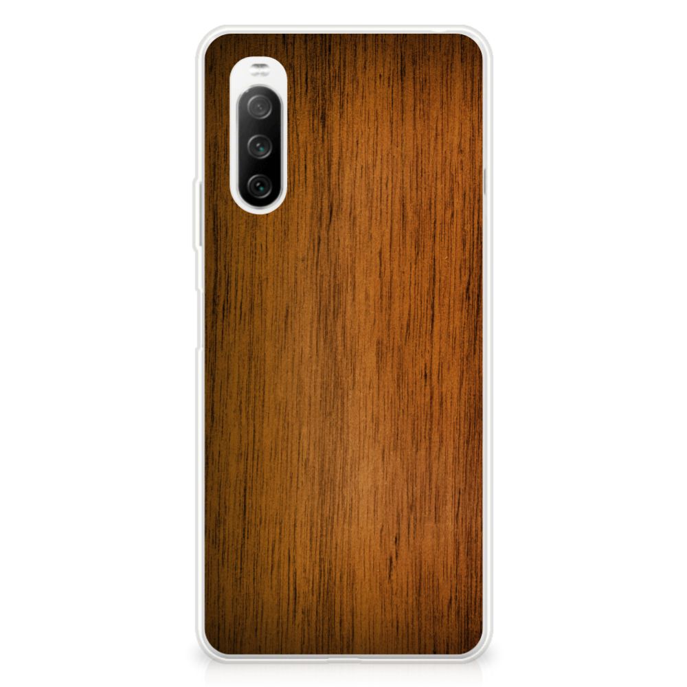 Sony Xperia 10 III Bumper Hoesje Donker Hout